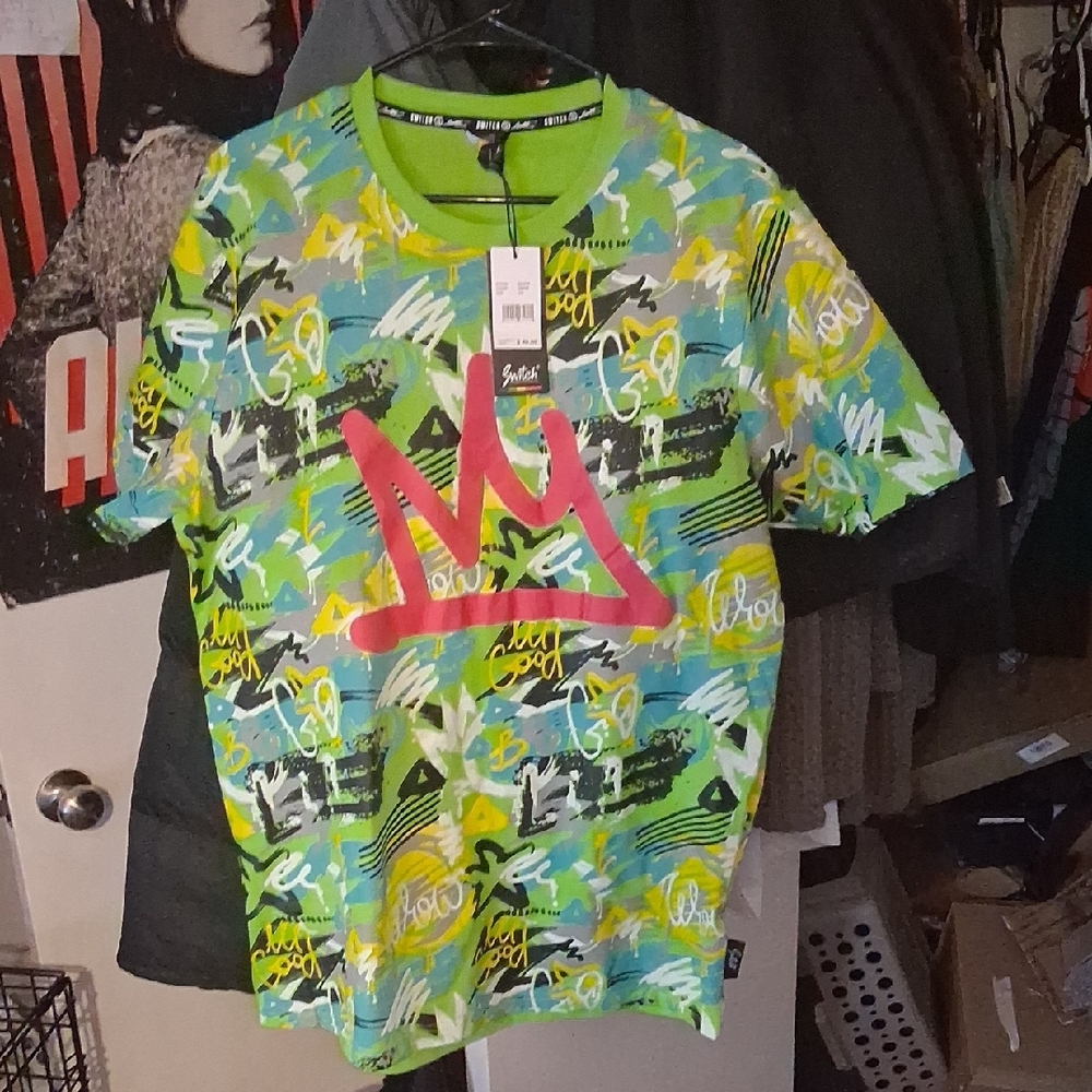 Vibrant Graphic Tee with Neon Accents